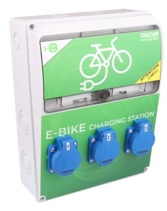 Stație de încărcare biciclete electrice, cu protecție