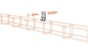 Suport consolă prindere pe perete canal cablu din sârmă cu lățimea de 50mm sau 100mm, susținere maxim 40 kg - Img 3
