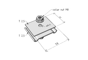 Suport de suspensie 59x50mm pentru canal cablu din sarma - Img 2