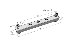 Suport metalic 265mm consolă PZM200 pentru prindere cu tijă filetată canal cablu din sârmă 200mm - Img 2