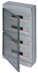 Tablou electric aplicat Elettrocanali 72 module IP65 IK08 cu usa transparenta fumurie - Img 2