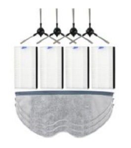 Set accesorii compatibile pentru aspiratoare : Xiaomi E5 Filtre: 4 buc; Perii laterale: 4 buc; lavete: 3 buc