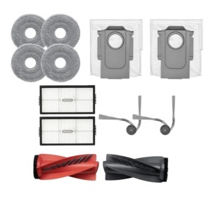 Set accesorii compatibile pentru aspiratoare Roborock Saros 10R Perie principala: 1 pereche; Filtru:1cutie;Periilaterale:1pereche; lavete: 4 buc; Saci de praf: 2 buc