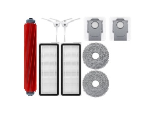 Set accesorii compatibile pentru aspiratoare Roborock Qrevo : 1 x perie principala, 2 x perii laterale, 2 x filtre, 2 x saci de praf, 2 x lavete