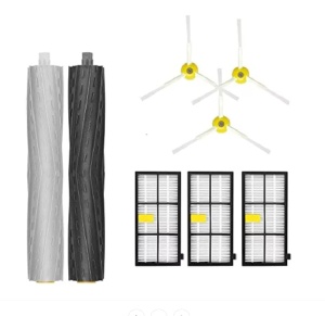 Set accesorii compatibile pentru aspiratoare irobot Roomba seria 800 - 900 : Perie principala: 1 pereche; Filtre: 3 buc; Perii laterale: 3 buc