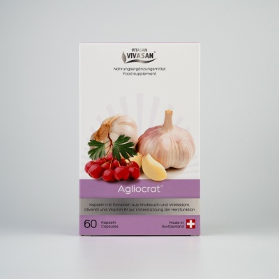 Agliocrat - Supliment alimentar cu extracte de Usturoi, Paducel si vitamina B1 - 60 capsule
