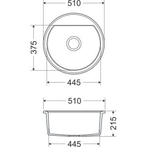 Valterra COMO Okrugli Granitni Sudoper – Siva Boja (ϕ 510mm) - Img 2