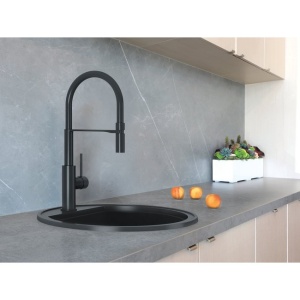 Valterra COMO Okrugli Granitni Sudoper – Ultra Crna (ϕ 510mm) - Img 2