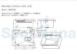 Čelični sudoper SanDonna 70x50x23 boja ZLATO - Img 4