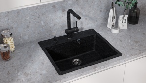 Granitni sudoper 560x500mm - GRANIT CRNA model V104 - Img 2