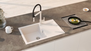 Granitni sudoper 770x500mm - ULTRA BIJELA model V507 - Img 2
