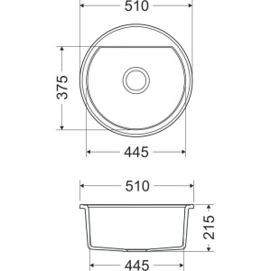 Granitni sudoper Valterra Como fi510mm boja ultra crna sa crnim sifonom - Img 5