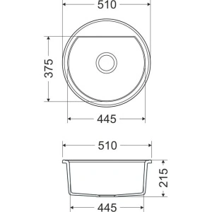 Granitni sudoper Valterra Como fi510mm boja ultra crna sa crnim sifonom - Img 5