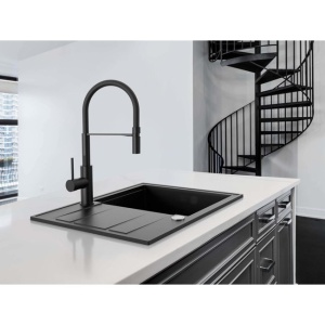 Granitni sudoper Valterra Torino ultra crna boja 65x50x21 cm - Img 2