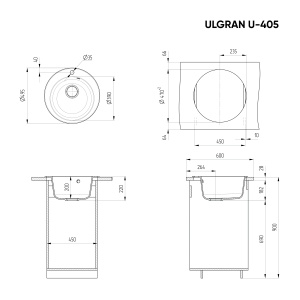 Granitni Sudoper Valterra V405 - boja crna sa tačkicama - Img 2