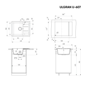 Granitni sudoper Valterra V607 65x50x20 boja bež - Img 2