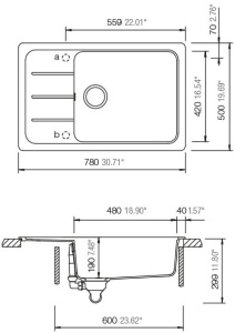 Schock granitni sudoper FORMHAUS D-100LS boja antracit - Img 2