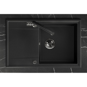 Crni granitni sudoper Valterra Rock 780 78x50cm - Img 2
