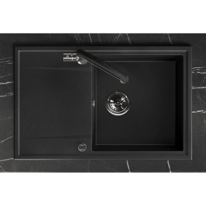 Crni granitni sudoper Valterra Rock 780 78x50cm - Img 2