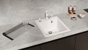 Granitni sudoper 420x500 - ULTRA BIJELA model V404 - Img 2