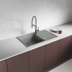 Granitni sudoper ULTRA CRNA model LYON SIVA - Img 3