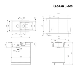 Granitni sudoper Valterra V205 boja bijela - Img 2