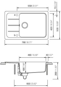 Schock granitni sudoper FORMHAUS D-100LS boja crna mat - Img 2