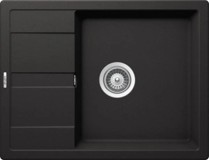 Cristalite® granitni sudoper Schock Ronda D-100L, crna mat boja, s prostranim koritom.