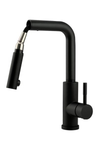 Granitni sudoper Valterra Luna 77x46x20 boja ultra crna + SLAVINA MAT CRNA sa tušem - Img 2