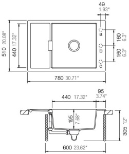Schock Cristadur granitni sudoper MONO D-100XS boja crna mat - Img 3