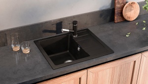 Granitni sudoper Valterra V607 65x50x20 boja crna - Img 2