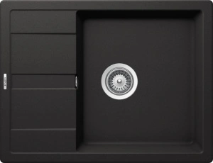 Cristalite® granitni sudoper Schock Ronda D-100L, crna mat boja, s prostranim koritom.