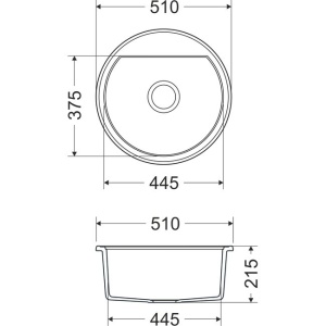 Valterra COMO Okrugli Granitni Sudoper – Ultra Crna (ϕ 510mm) - Img 4