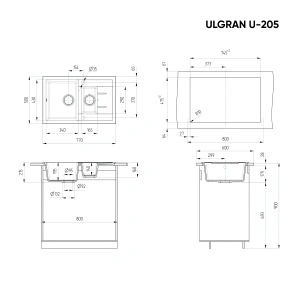 Granitni sudoper Valterra V205 boja granit crna - Img 2