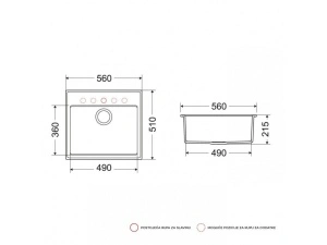 KOMPLET Granitni sudoper Valterra Verona 56x51x20 ultra crna sa inox slavinom - Img 3