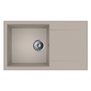 KOMPLET Granitni Sudoper 770x500mm - bež boja model V507 i L zlatna slavina - Img 3