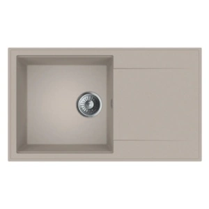 KOMPLET Granitni Sudoper 770x500mm - bež boja model V507 i L zlatna slavina - Img 3
