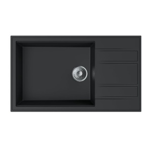 Granitni sudoper Valterra Stella 86x50x21 cm, ultra crna boja