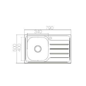 Limeni sudoper 79×50×17 cm – debljina 0,8 mm - Img 2