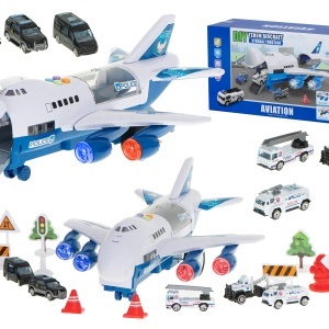 Aeronava Transporter + 6 mașini de poliție lateral/față