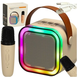 Difuzor karaoke cu microfon auriu