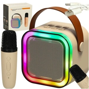 Difuzor karaoke cu microfon auriu