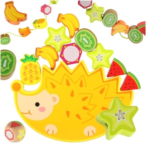 Joc de puzzle de echilibrare arici de echilibrare fructe filetare arici