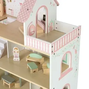 LULILO Peonio casă de păpuși din lemn 70cm LED roz - Img 2