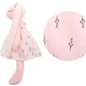 Mascotă iepure de pluș roz 35cm - Img 2