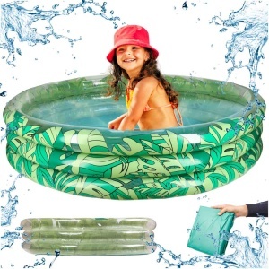 Piscina gonflabilă pentru copii 3 camere 150cm frunze