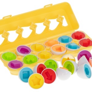 Puzzle educațional jigsaw puzzle sorter meci de ouă forme 12pcs - Img 2