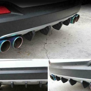 Set 4 ornamente Tuning tip "SPLITTER" pentru bara spate, culoare Neagra - Img 3