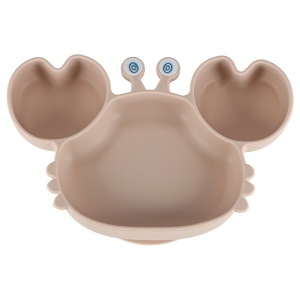 Set de 9 feluri de mâncare din silicon pentru bebeluși Crab pentru bebeluși bej - Img 2