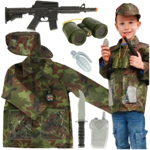 Set de costume de carnaval soldat 3-8 ani
